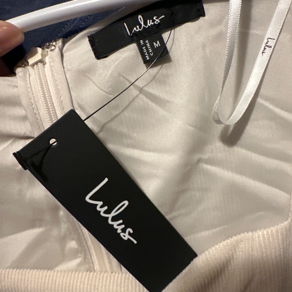 Lulus Daily Affection Beige Corduroy Mini Dress With Pockets - Size M - Picture 3 of 3